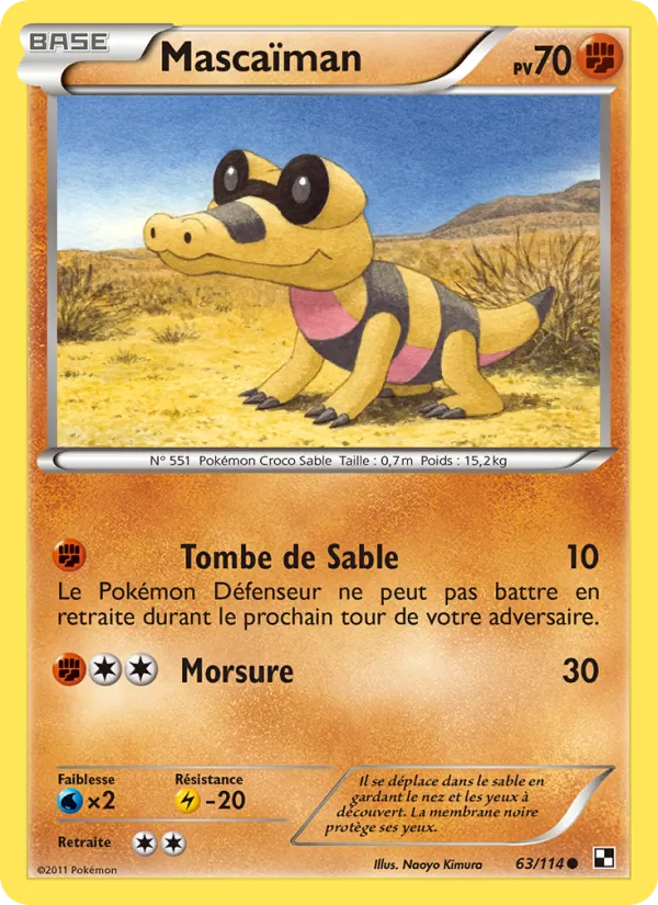 Carte Pokémon Mascaïman de l'extension Noir & Blanc