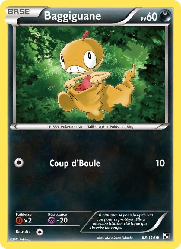 Carte Pokémon Baggiguane de l'extension Noir & Blanc
