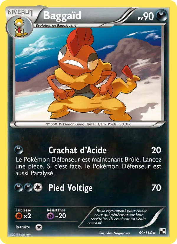 Carte Pokémon Baggaïd de l'extension Noir & Blanc
