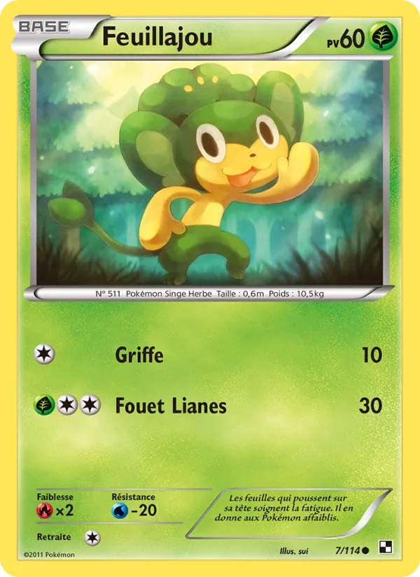 Carte Pokémon Feuillajou de l'extension Noir & Blanc