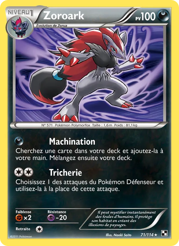 Carte Pokémon Zoroark de l'extension Noir & Blanc
