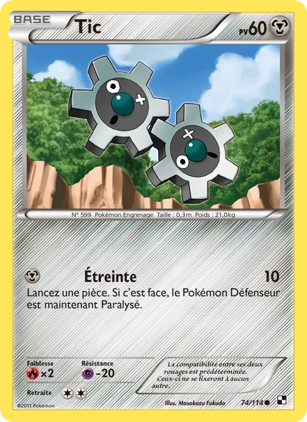 Carte Pokémon Tic de l'extension Noir & Blanc