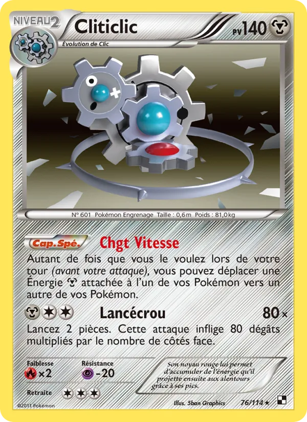 Carte Pokémon Cliticlic de l'extension Noir & Blanc