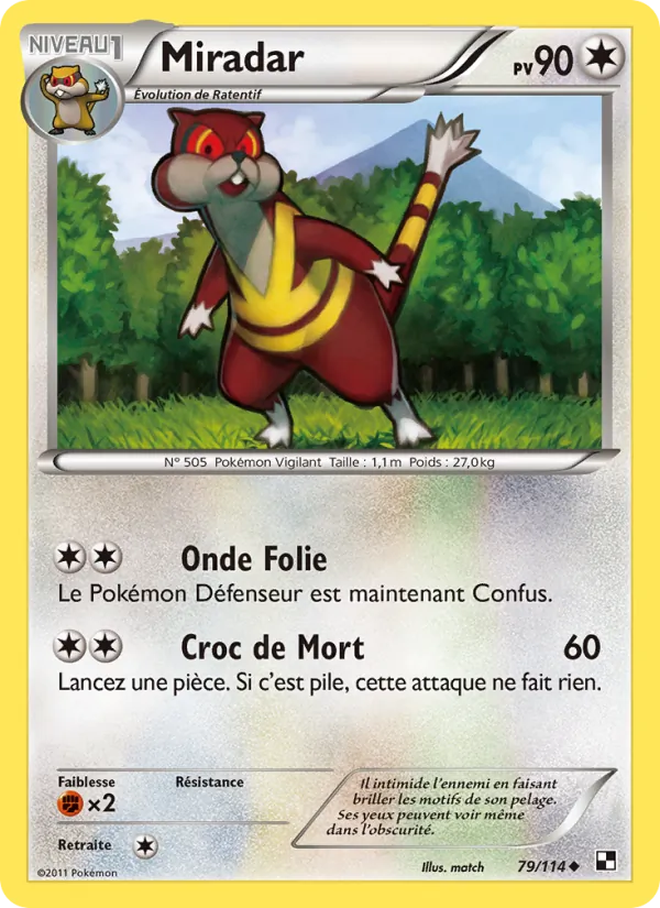 Carte Pokémon Miradar de l'extension Noir & Blanc
