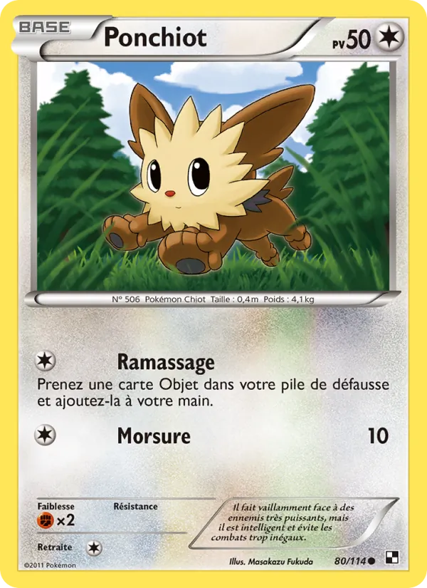 Carte Pokémon Ponchiot de l'extension Noir & Blanc
