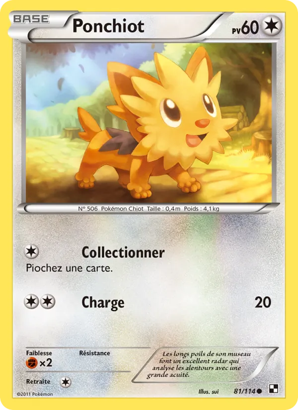 Carte Pokémon Ponchiot de l'extension Noir & Blanc