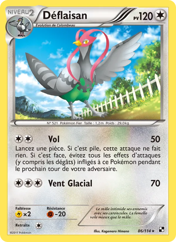 Carte Pokémon Déflaisan de l'extension Noir & Blanc