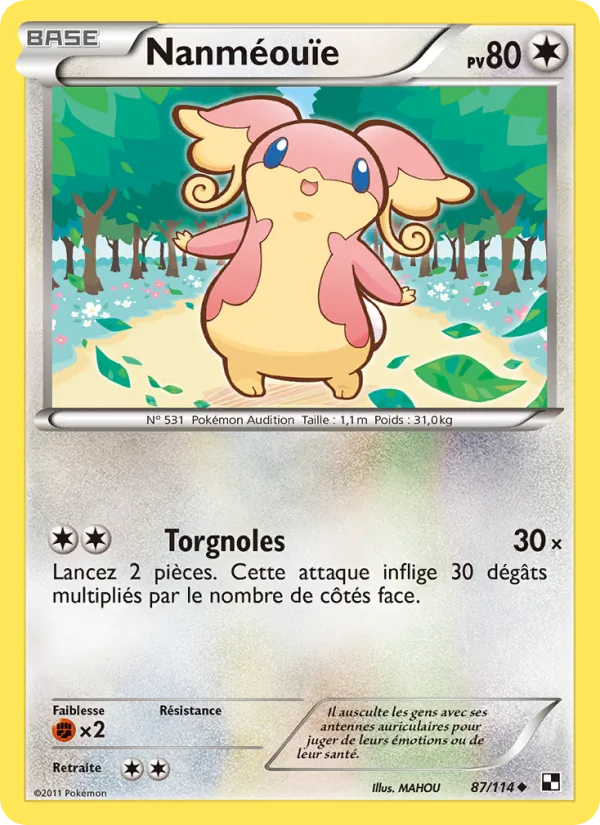 Carte Pokémon Nanméouïe de l'extension Noir & Blanc