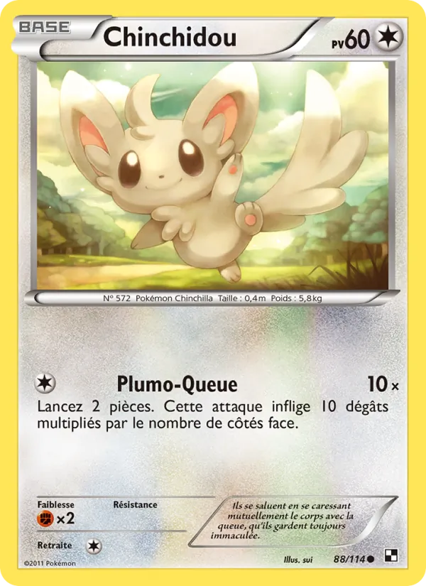 Carte Pokémon Chinchidou de l'extension Noir & Blanc