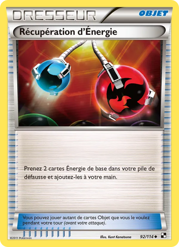 Carte Pokémon Récupération d’Énergie de l'extension Noir & Blanc
