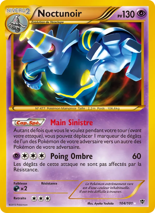 Carte Pokémon Noctunoir de l'extension Explosion Plasma