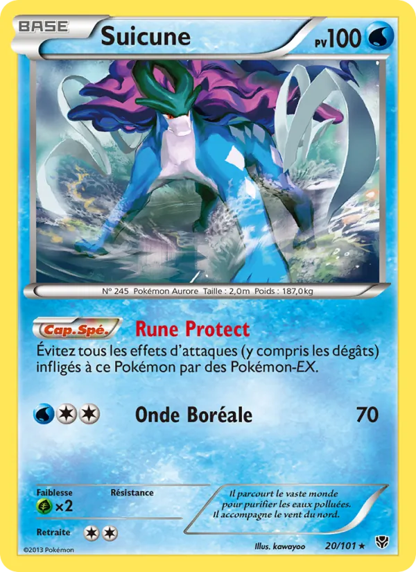 Carte Pokémon Suicune de l'extension Explosion Plasma