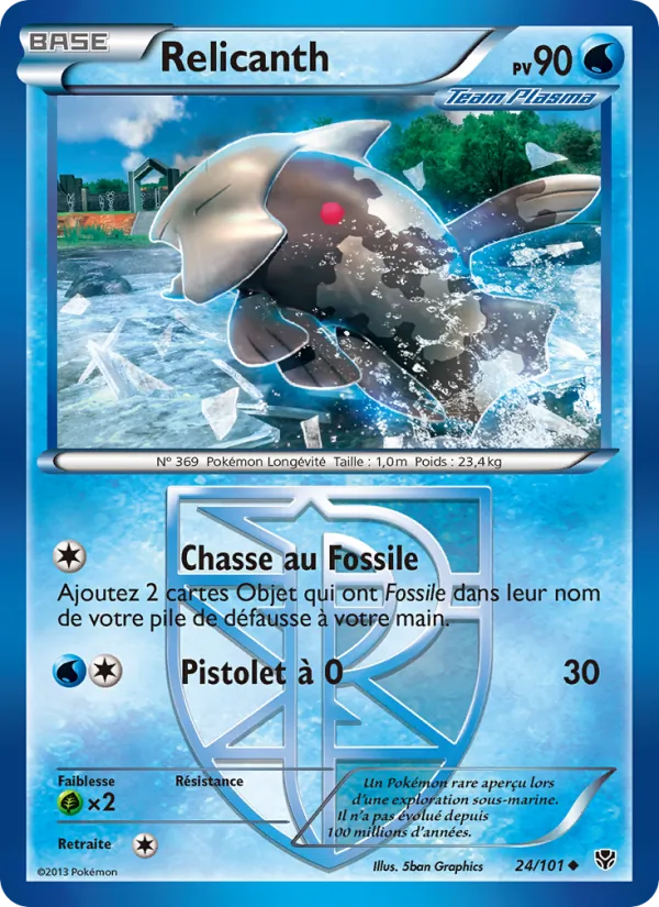 Carte Pokémon Relicanth de l'extension Explosion Plasma