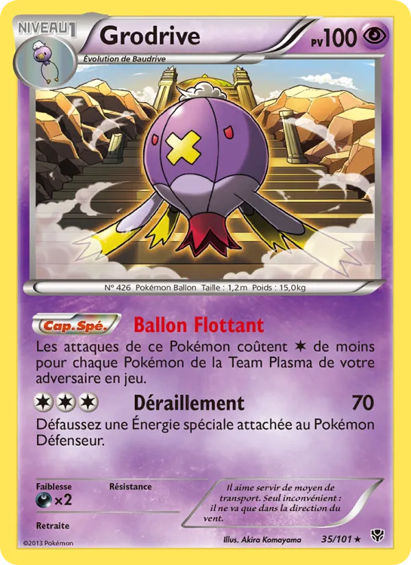Carte Pokémon Grodrive de l'extension Explosion Plasma