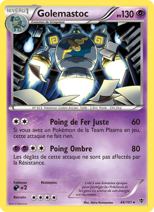 Carte Pokémon Golemastoc de l'extension Explosion Plasma