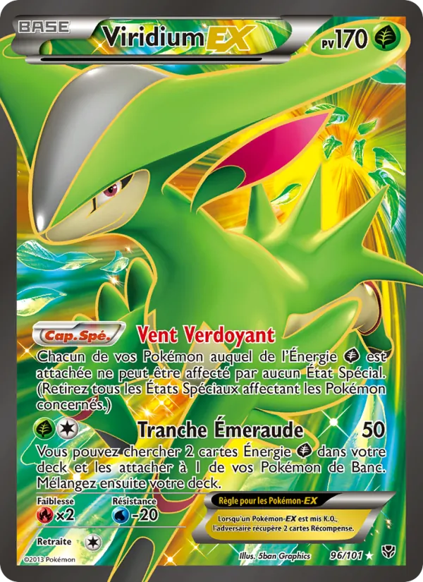 Carte Pokémon Viridium EX de l'extension Explosion Plasma