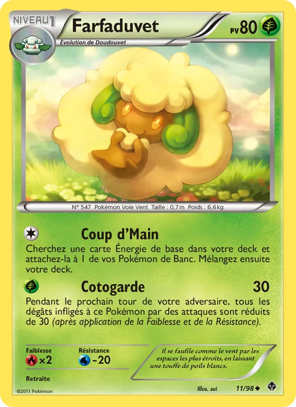 Carte Pokémon Farfaduvet de l'extension Pouvoirs Émergents
