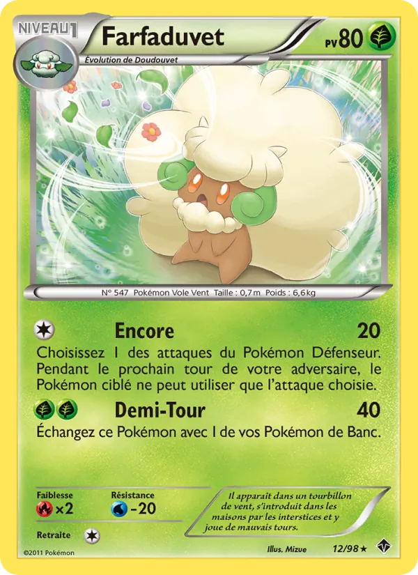 Carte Pokémon Farfaduvet de l'extension Pouvoirs Émergents
