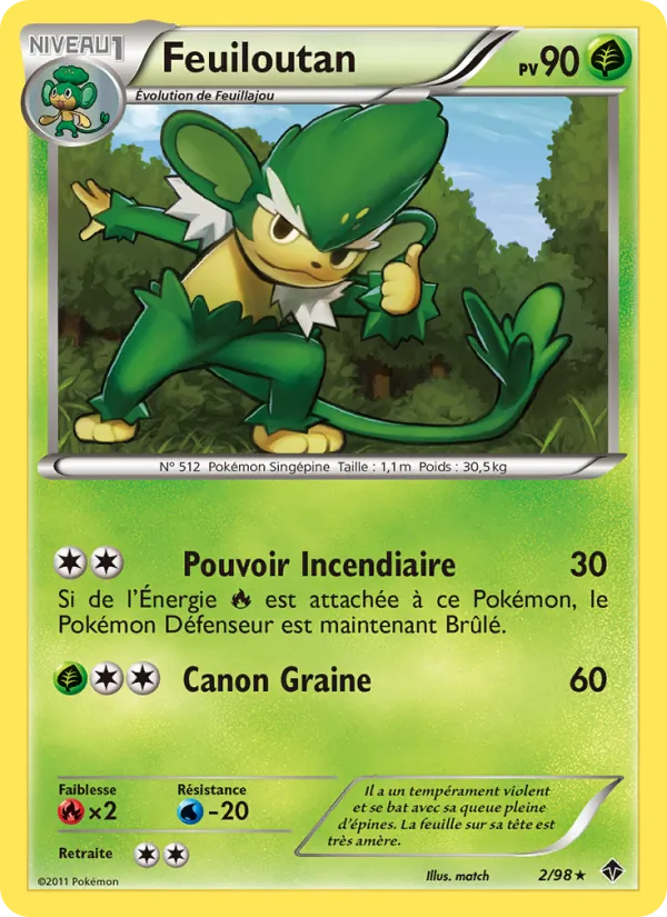 Carte Pokémon Feuiloutan de l'extension Pouvoirs Émergents