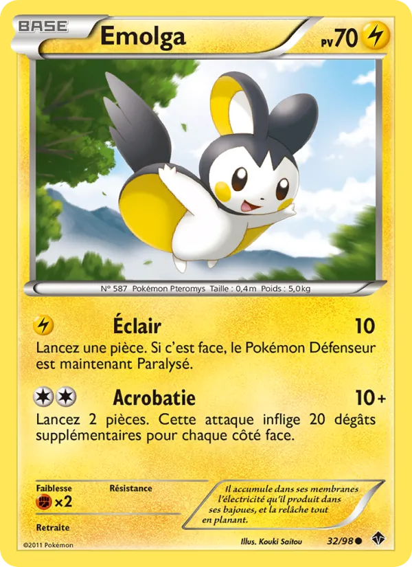 Carte Pokémon Emolga de l'extension Pouvoirs Émergents
