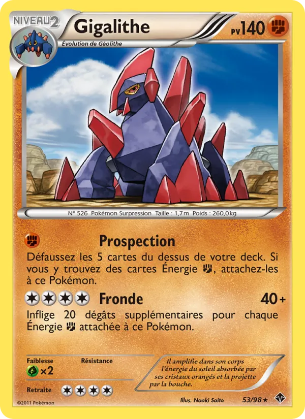 Carte Pokémon Gigalithe de l'extension Pouvoirs Émergents