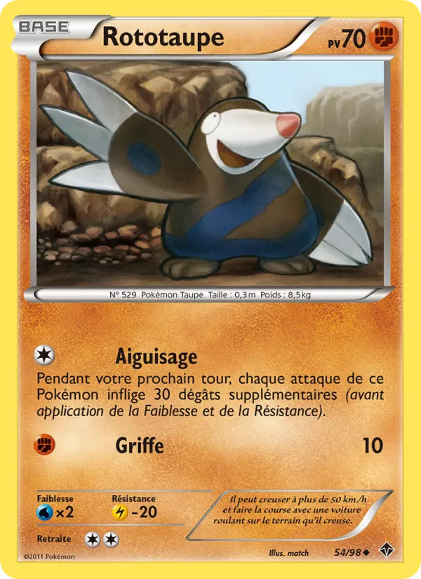 Carte Pokémon Rototaupe de l'extension Pouvoirs Émergents