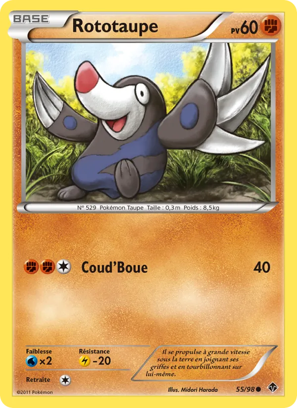 Carte Pokémon Rototaupe de l'extension Pouvoirs Émergents