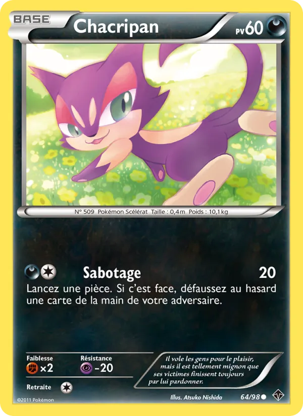 Carte Pokémon Chacripan de l'extension Pouvoirs Émergents