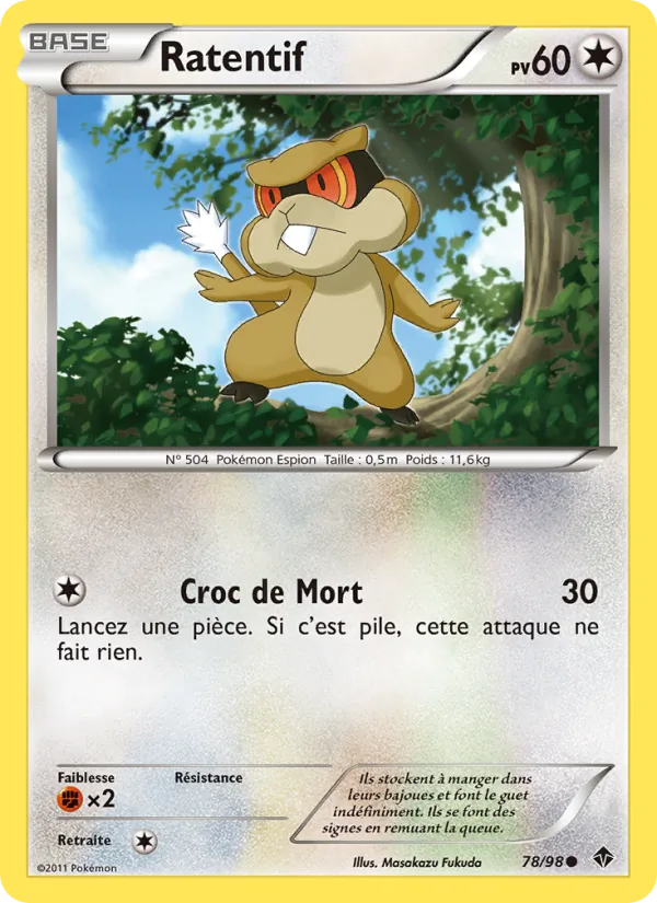 Carte Pokémon Ratentif de l'extension Pouvoirs Émergents