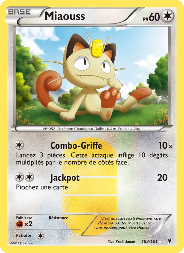 Carte Pokémon Miaouss de l'extension Nobles Victoires