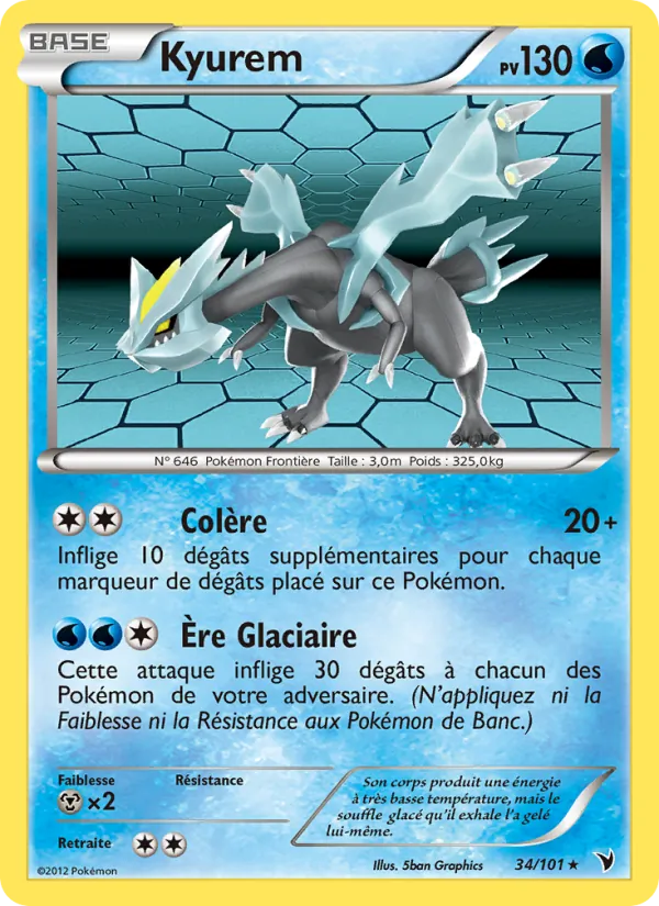 Carte Pokémon Kyurem de l'extension Nobles Victoires