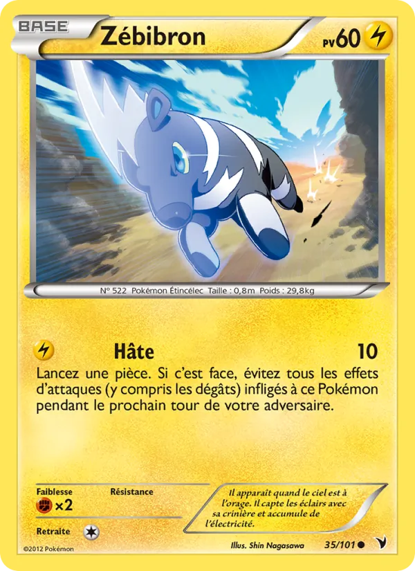 Carte Pokémon Zébibron de l'extension Nobles Victoires