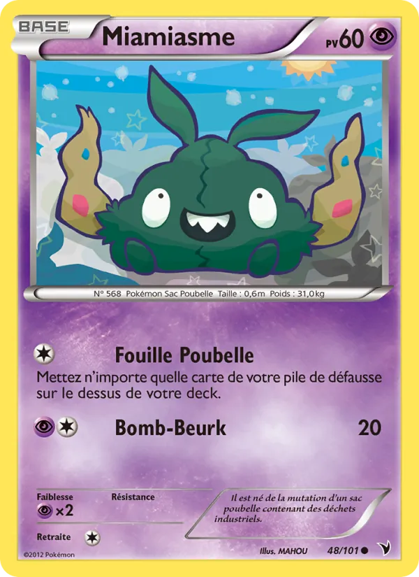 Carte Pokémon Miamiasme de l'extension Nobles Victoires