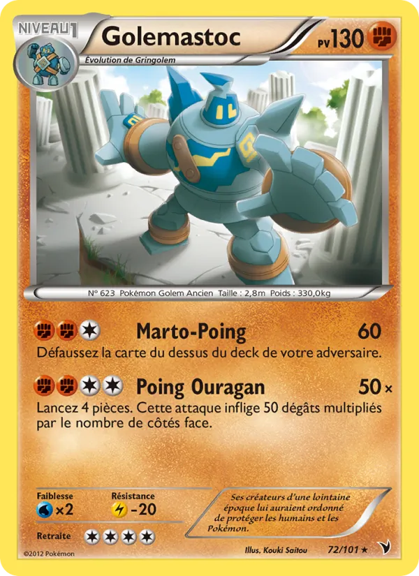 Carte Pokémon Golemastoc de l'extension Nobles Victoires