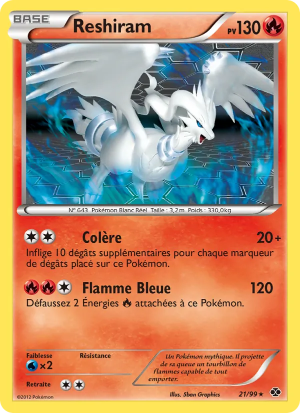 Carte Pokémon Reshiram de l'extension Destinées Futures