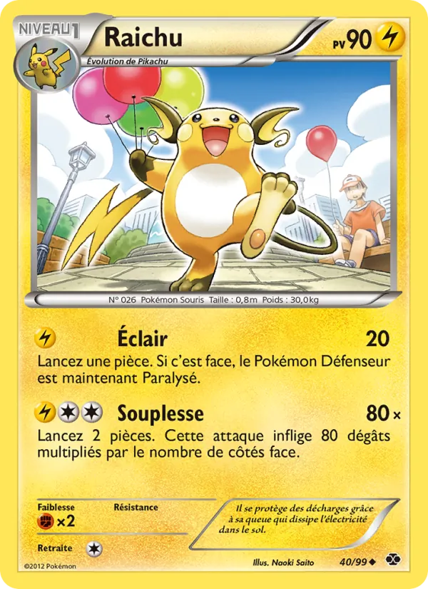 Carte Pokémon Raichu de l'extension Destinées Futures