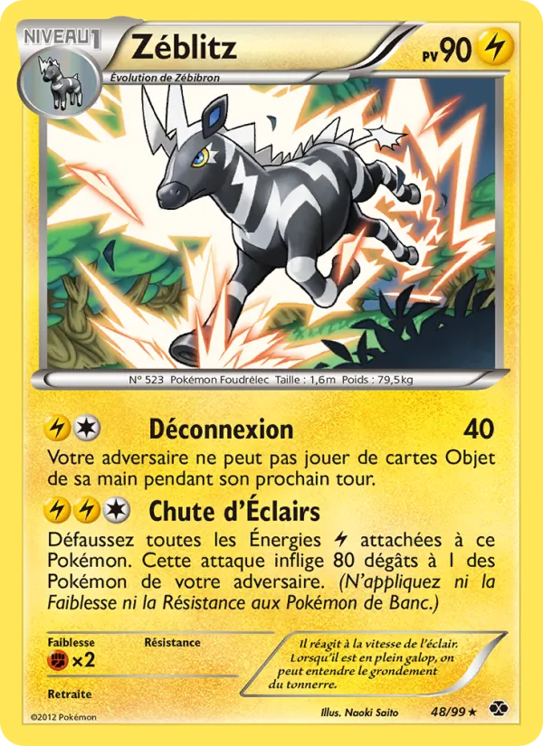 Carte Pokémon Zéblitz de l'extension Destinées Futures