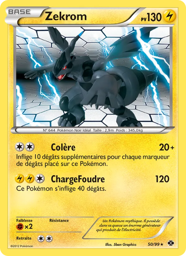 Carte Pokémon Zekrom de l'extension Destinées Futures