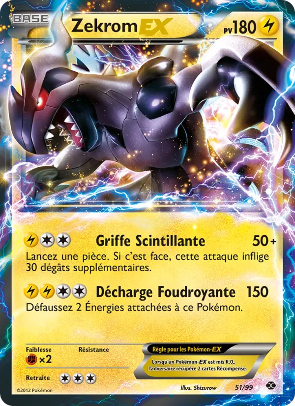 Carte Pokémon Zekrom-EX de l'extension Destinées Futures