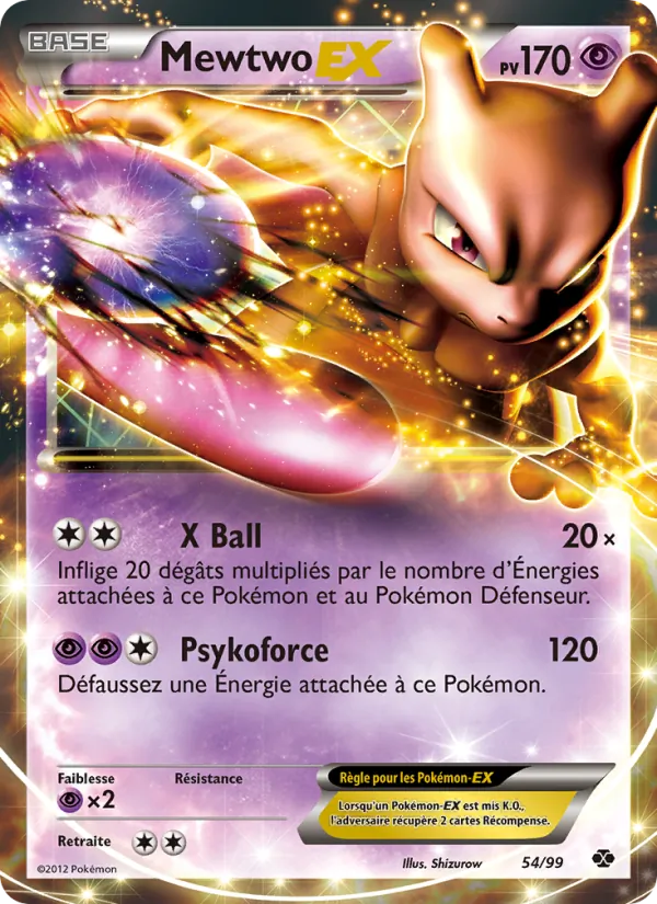 Carte Pokémon Mewtwo-EX de l'extension Destinées Futures