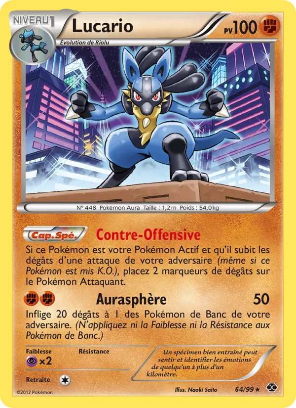 Carte Pokémon Lucario de l'extension Destinées Futures