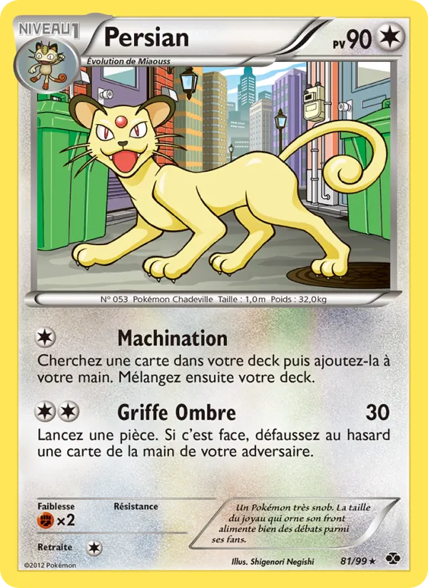 Carte Pokémon Persian de l'extension Destinées Futures