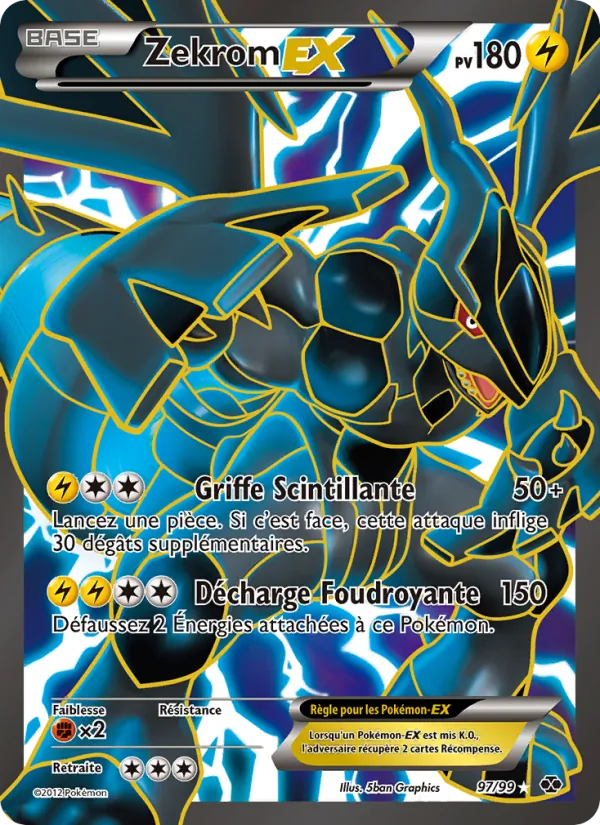 Carte Pokémon Zekrom-EX de l'extension Destinées Futures