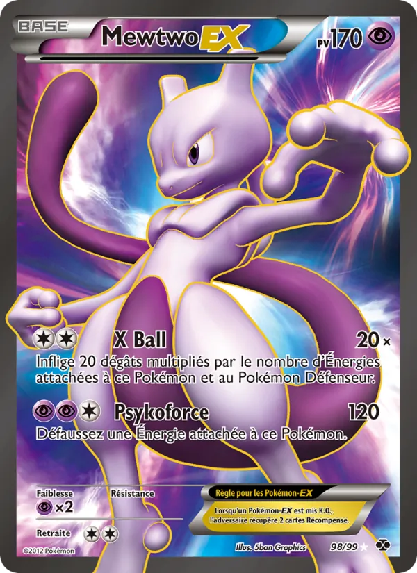 Carte Pokémon Mewtwo-EX de l'extension Destinées Futures