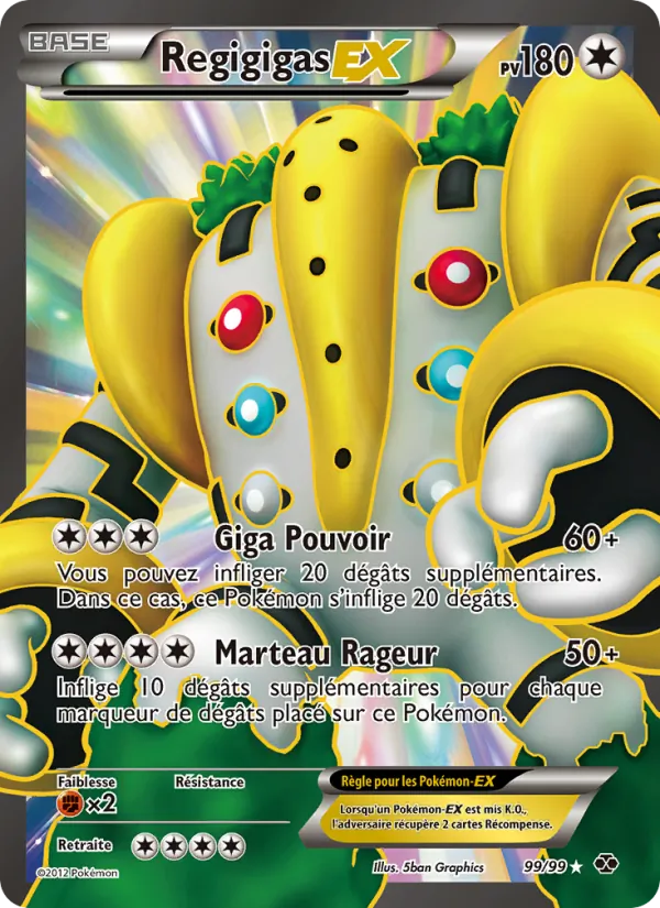 Carte Pokémon Regigigas-EX de l'extension Destinées Futures