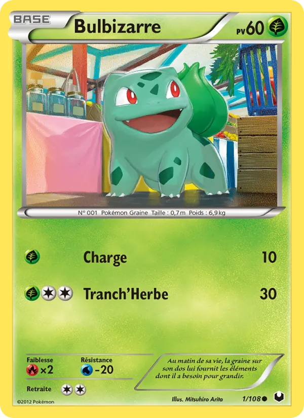 Carte Pokémon Bulbizarre de l'extension Explorateurs Obscurs