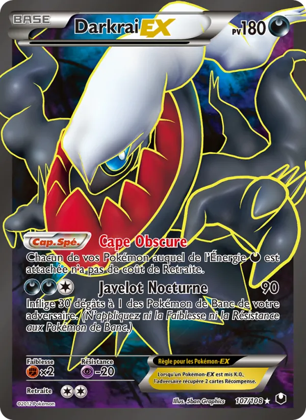 Carte Pokémon Darkrai-EX de l'extension Explorateurs Obscurs