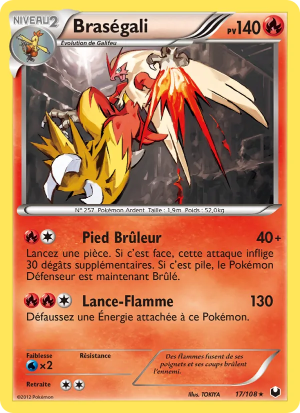 Carte Pokémon Braségali de l'extension Explorateurs Obscurs