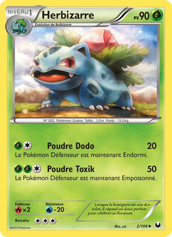 Carte Pokémon Herbizarre de l'extension Explorateurs Obscurs