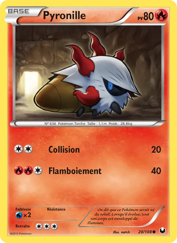 Carte Pokémon Pyronille de l'extension Explorateurs Obscurs